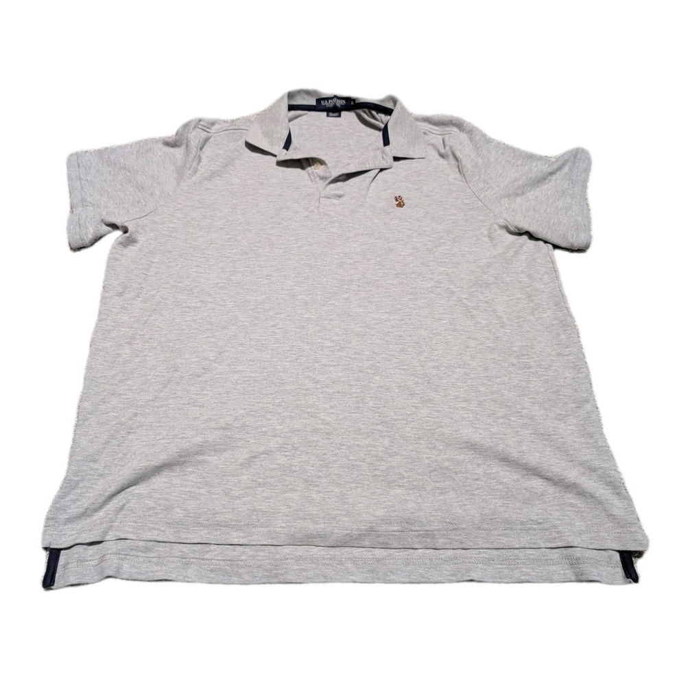 US Polo Assn. Men's Polo Shirt Gray XL Luxury Feel Short Sleeve Golf Logo